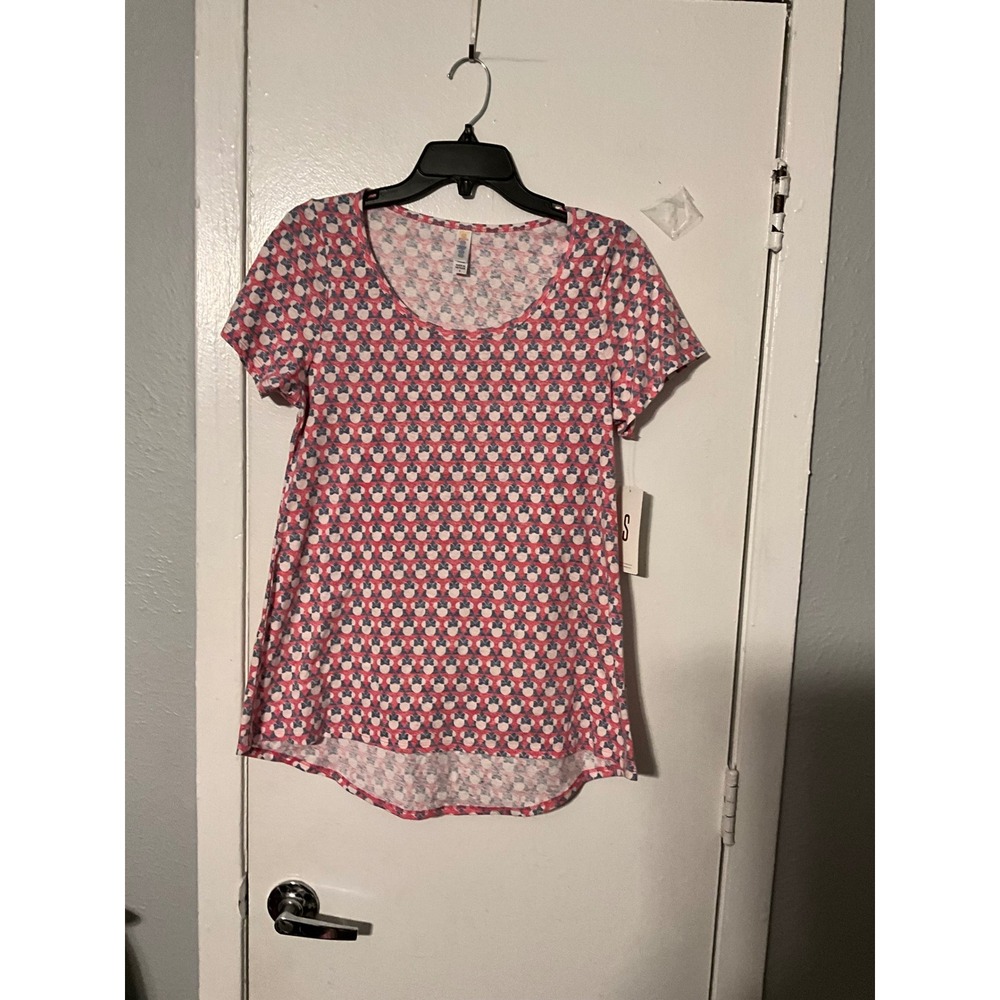 LuLaRoe Disney Minnie Mouse Classic T Shirt Pink White Blue Small NWT